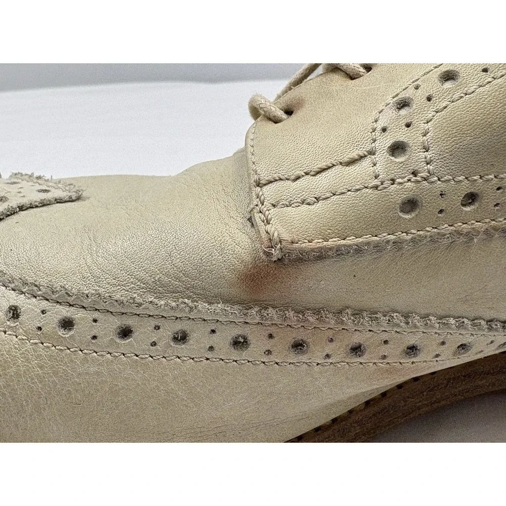 Paul Smith Dip-Dyed Leather Brogue Wingtip Oxfords US 10M EU 44 Faint Mint Green